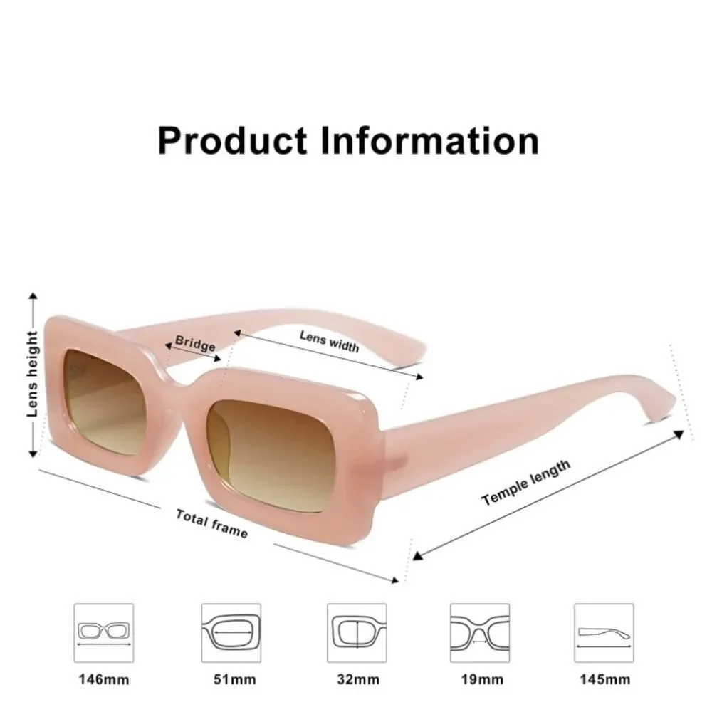 Pink Chunky Square Sunglasses